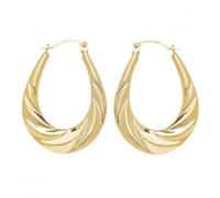 9ct Yellow Gold Creole Earrings ER828 - Modern Style | Acotis