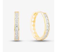 9ct Yellow Gold Cubic Zirconia Huggie Hoop Earrings 1.57.9779