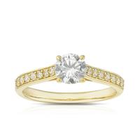 9ct Yellow Gold & Cubic Zirconia Solitaire Ring