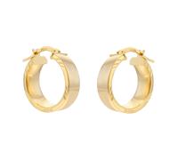 9ct Yellow Gold Diagonal Cut Edge Hoop Earrings