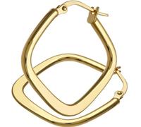9ct Yellow Gold Earrings - Square Hoop Women’s Earrings - by Elegano