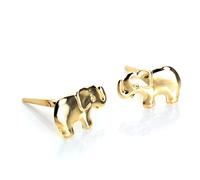 9ct Yellow Gold Elephant Andralok Stud Earrings/Studs