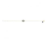 9ct Yellow Gold Evil Eye Bracelet - Elegant Styling | Acotis