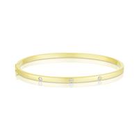 9ct Yellow Gold Flush Set Cubic Zirconia Bangle