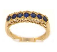 9ct Yellow Gold Ladies Blue Sapphire Eternity Ring - Size M