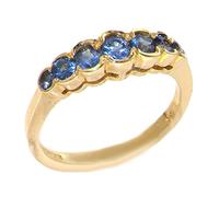 9ct Yellow Gold Ladies Ceylon Sapphire Eternity Ring