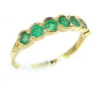 9ct Yellow Gold Ladies Emerald Anniversary Eternity Band Ring - Size V