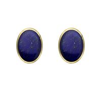 9ct Yellow Gold Lapis Lazuli 8 x 6mm Classic Medium Oval Stud Earrings HER-1043