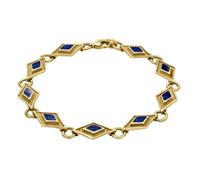 9ct Yellow Gold Lapis Lazuli Eight Stone Kite Framed Bracelet - Yellow Gold