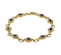 9ct Yellow Gold Lapis Lazuli Eight Stone Kite Framed Bracelet - Yellow Gold SGN-833