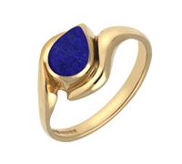 9ct Yellow Gold Lapis Lazuli Offset Pear Ring