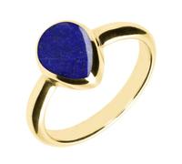 9ct Yellow Gold Lapis Lazuli Pear Shaped Ring - Yellow Gold HER-6364