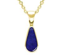 9ct Yellow Gold Lapis Lazuli Small Pear Necklace