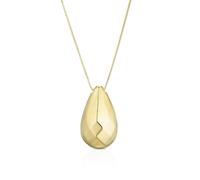 9ct Yellow Gold Large Facetted Teardrop Pendant Necklace