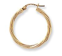 9ct Yellow Gold Large Twist Hoop Earrings