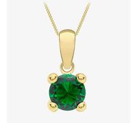 9ct Yellow Gold May Green Birthstone Pendant Necklace 1.68.7074