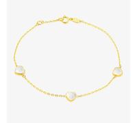 9ct Yellow Gold Mother Of Pearl Heart Bracelet 1.29.1642