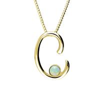 9ct Yellow Gold Opal Love Letters Initial C Necklace - Yellow Gold LLS-674