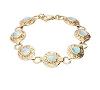 9ct Yellow Gold Opal Round Celtic Link Bracelet CLT-120