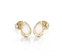 9ct Yellow Gold Opal Stud Earrings Ojewellery Off White One Size