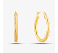 9ct Yellow Gold Oval Creole Earrings UER068Y T.H.Baker Gold One Size