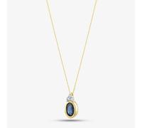 9ct Yellow Gold Oval Sapphire & Diamond Necklace P4505C-10 T.H.Baker Blue One Size