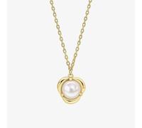9ct Yellow Gold Petal Set Freshwater Pearl Necklace GN416W