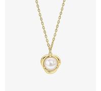 9ct Yellow Gold Petal Set Freshwater Pearl Necklace GN416W