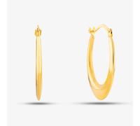 9ct Yellow Gold Plain Graduated Oval Creole Earrings UER118Y