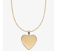 9ct Yellow Gold Plain Heart Necklace GP2237 GN141