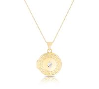 9ct Yellow Gold Round Diamond Patterned Locket