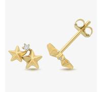 9ct Yellow Gold Star Cluster Stud Earrings ES2096
