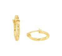 9ct Yellow Gold Textured Hoop Earrings