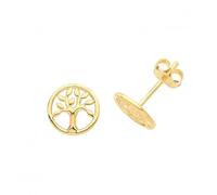 9ct Yellow Gold Tree Of Life Studs ES679 - Classic Look | Acotis