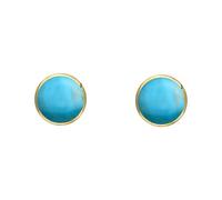 9ct Yellow Gold Turquoise 4mm Classic Small Round Stud Earrings HER-722