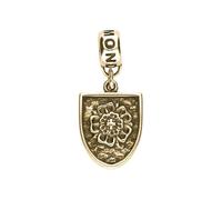 9ct Yellow Gold York Minster Cross Key and Rose Shield Loop Charm - Yellow Gold