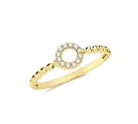 9ct Yellow Gold Zirconia Circle Bobble Ring RN976 | Acotis - Size M