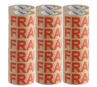 9Cube Fragile Kraft Paper Tape - 50mm x 50M | Eco-Friendly Printed Packing Tape with Strong Adhesive | Biodegradable Brown Paper Tape for Parcels, Boxes & Moving | Bold Red 'FRAGILE' Warning
