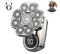9D Floating Head Shaver,Intelligent LED Display Waterproof Wet Dry Shaving,6-in-1 Detachable Head Shavers with Travel Lock Electric Shaver Set for Bald Men