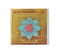 9Dzine Shree Mahalakshmi Yantra,Kuber Ji and Laxmi Maa Gold Plated,Shree Sampurna Kuber Laxmi Yantra for Health Wealth and Prosperity Home, Office, Shop, Living Room, 5 cm
