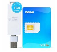 9ESIM V0MAX eSIM Card & Reader Kit for Unlocked Smartphones, 1MB Storage - SIM to eSIM Adapter, 30 Profiles, Offline STK Menu, Unlimited Downloads, Pre-Cut Sizes, Global Travel USA/Europe/Japan/China