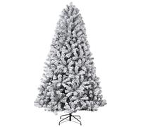 9FT/2.7M Artificial Christmas Tree Xmas Realistic Green Metal Leg | 9FT/2.7M artificial Xmas tree: realistic green, PVC metal branches, hinged auto-open, sturdy metal leg, 3-section assembly