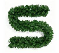 9ft/2.7m Christmas Garland Green Bushy Artificial Pine - Long Christmas Greenery for Indoor Outdoor Use, Stairs, Fireplaces, Doors, Mantel Home Garden Wedding Decoration