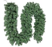 9ft/2.7m Extra Thick Unlit Christmas Garland - Choose Density (220-300 Tips) for Fullness | DIY Ready Artificial Pine Greenery for Fireplace, Stairs & Doorway Indoor/Outdoor (220 vines)