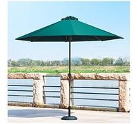 9ft/270cm Aluminum Garden Parasol with Tilt Adjustable and Crank, with 8 Ribs, Round Sun Shade(Dark green)