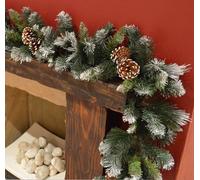 9ft/270cm Frosted Glacier Christmas Garland, Pine,Christmas Pine Cones