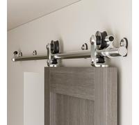 9FT/274cm Stainless Steel Sliding Barn Wood Door Hardware Closet Track Roller Hanger Wheel Rail Set for Single Door