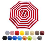 9ft/9.8ft Patio Parasol Canopy,Fade Resistant Beach Umbrella Replacement Cloth 8 Arms,Standard&Cantilever Polyester Fabric Replacement Umbrella Cover For Garden UV50+(Red and white stripes,3.0m/9.8ft)