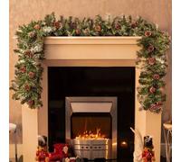 9ft Artificial Christmas Garland - Large Durable Luxury Thick Indoor Pine Cone Garland Marco Paul Green One Size
