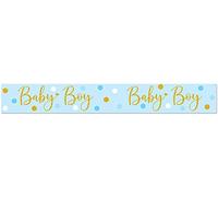 9ft Banner Sparkling Baby Boy Dots Holographic